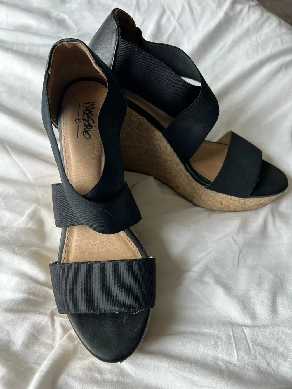 Mossimo Supply Co. Black Espadrille Wedge Sandals